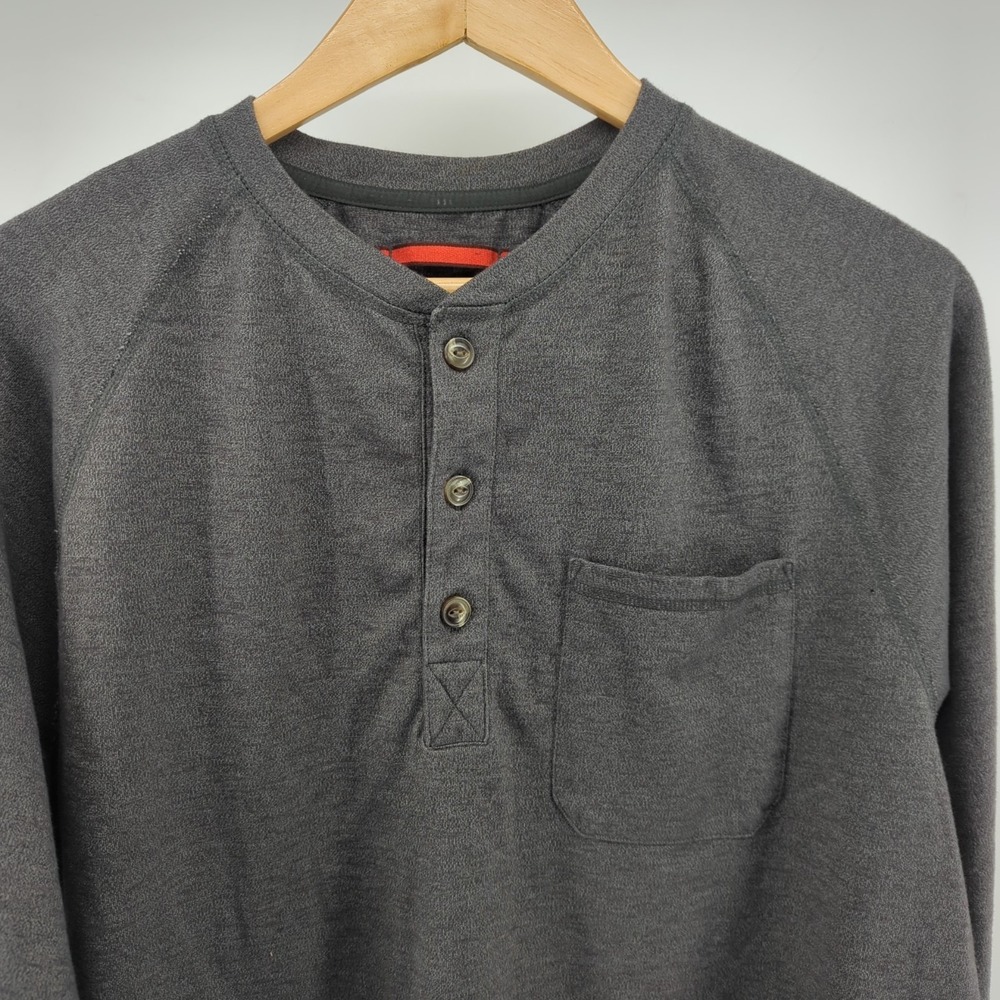 North Face Shirt Mens XL Gray Long Sleeve Henley Outdoor Camping Hiking READ - Picture 2 of 8